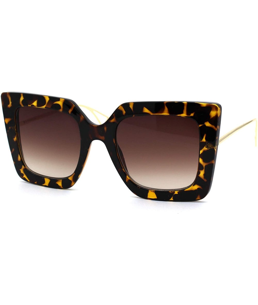 Butterfly Womens 90s Chic Thick Plastic Oversize Cat Eye Sunglasses - Tortoise Brown - C218ZWOYNRT $18.07