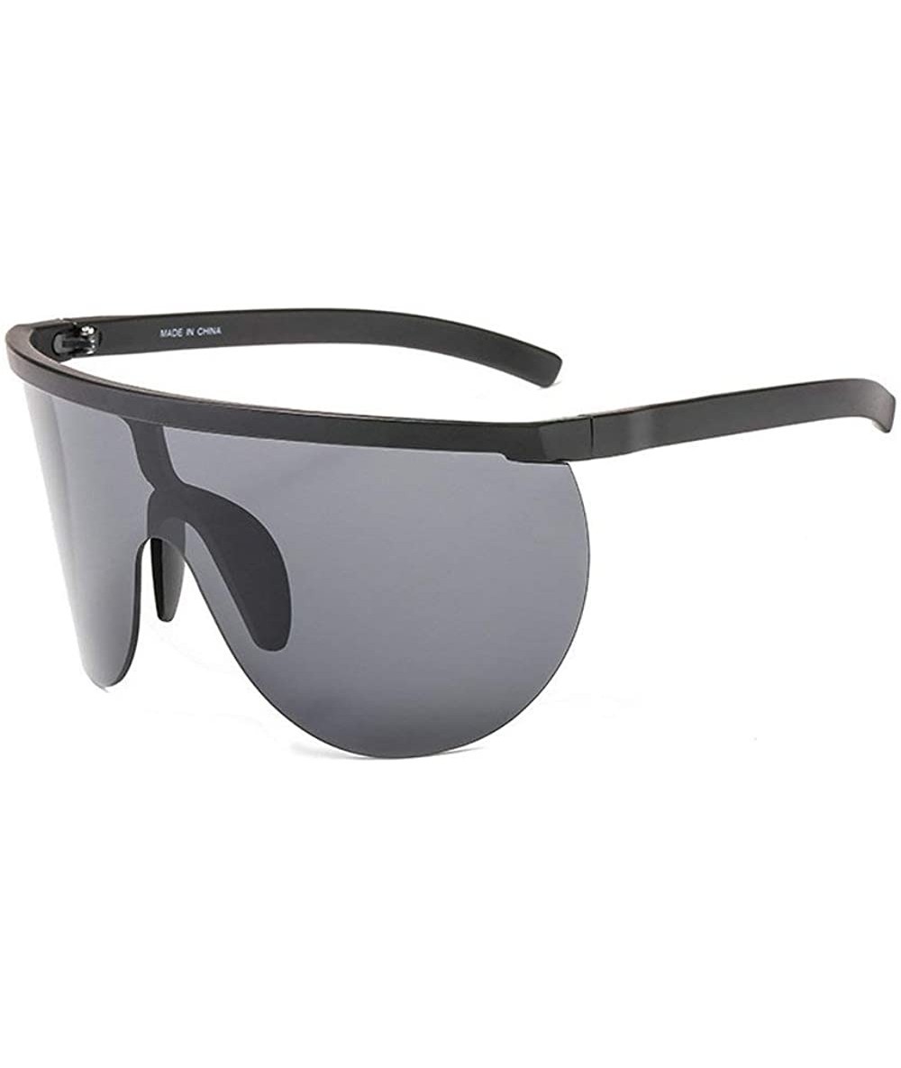 Oversized Oversized Frameless Sunglasses Windproof Sunglass - Black - CG18XYRKOD5 $27.88