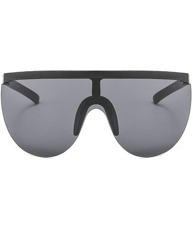 Oversized Oversized Frameless Sunglasses Windproof Sunglass - Black - CG18XYRKOD5 $27.88