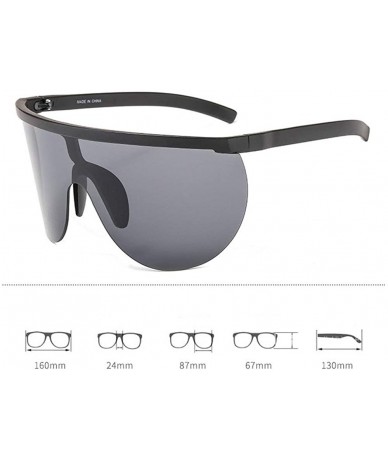 Oversized Oversized Frameless Sunglasses Windproof Sunglass - Black - CG18XYRKOD5 $27.88