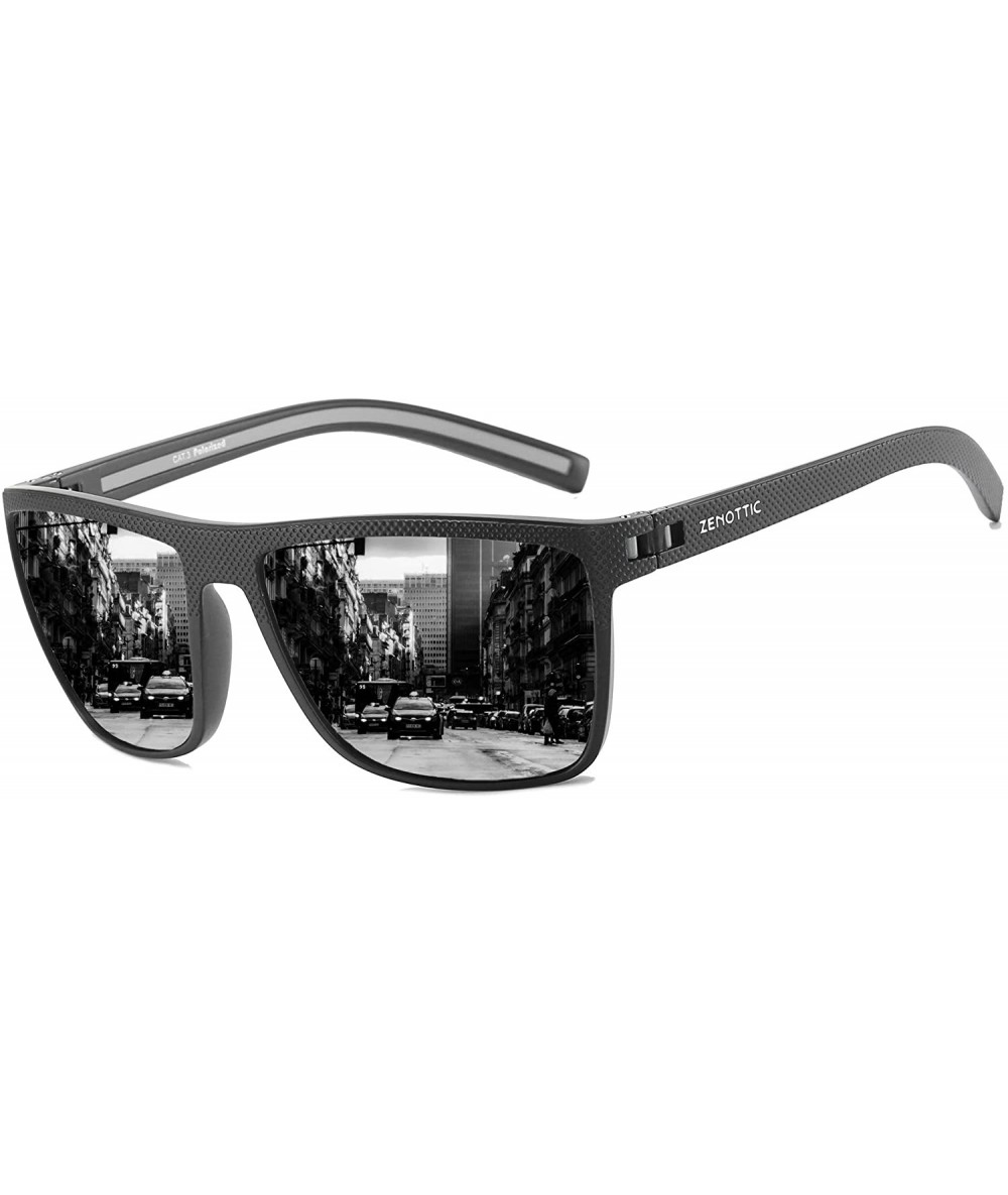 Square Polarized Sunglasses for Men Lightweight TR90 Frame UV400 Protection Square Sun Glasses - CO18GHWDHWG $60.95