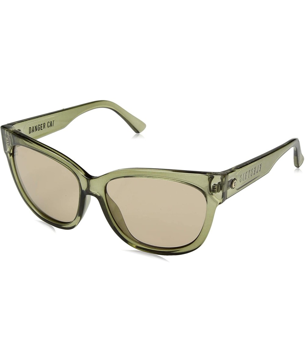 Cat Eye Women's Danger Cat Cateye Sunglasses - Gloss Olive Vintage Green - C518R8U3Q9I $92.18