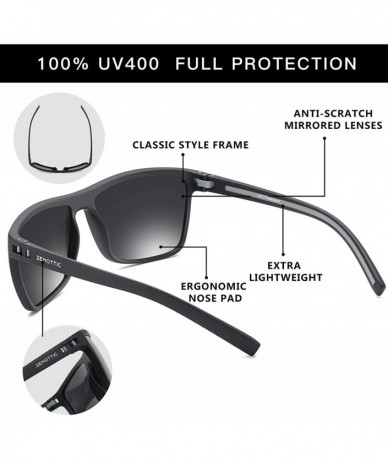 Square Polarized Sunglasses for Men Lightweight TR90 Frame UV400 Protection Square Sun Glasses - CO18GHWDHWG $60.95