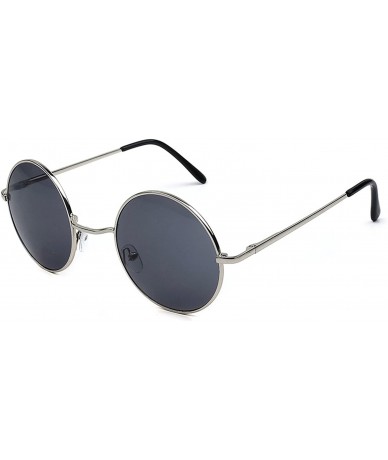 Round Women's SJT-TZ Colored Tinted Lens Retro Metal Round Sunglasses - Grey - C212D7YCEAP $17.89