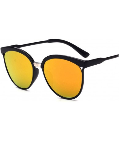 Round Polarized Sunglasses Vintage Mirrored - A - CR199SD009T $17.56