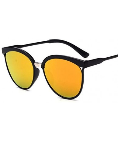 Round Polarized Sunglasses Vintage Mirrored - A - CR199SD009T $17.56