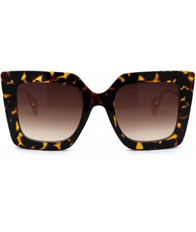 Butterfly Womens 90s Chic Thick Plastic Oversize Cat Eye Sunglasses - Tortoise Brown - C218ZWOYNRT $18.07