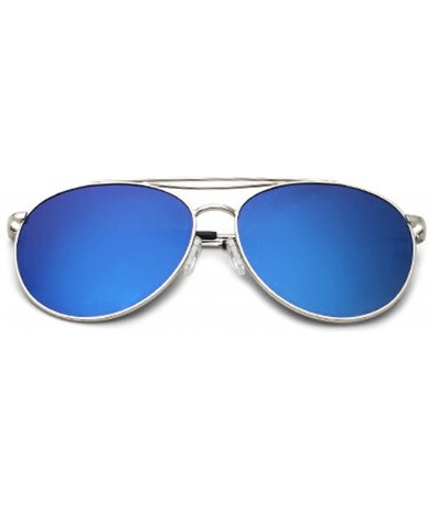 Oversized Polarized Sunglasses Protection Glasses Festival - Silver Blue - CF18TQKCLEQ $30.18