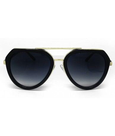 Oversized 6076 Premium Retro Mirror Funky Fashion Revo Flat Top Aviator Sunglasses - Premium - CG1832DHUKU $31.91