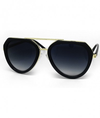 Oversized 6076 Premium Retro Mirror Funky Fashion Revo Flat Top Aviator Sunglasses - Premium - CG1832DHUKU $31.91