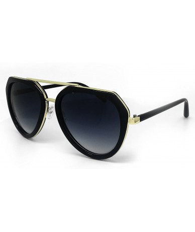 Oversized 6076 Premium Retro Mirror Funky Fashion Revo Flat Top Aviator Sunglasses - Premium - CG1832DHUKU $31.91