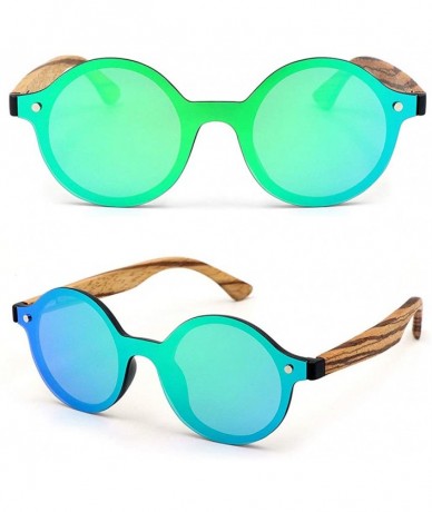 Sport Polarized Zebra Wood Sunglasses for Women Rimless Frame Brand Designer Classic - Green Revo/Matt Black - CT18Q8LUUNX $5...