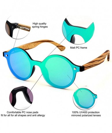 Sport Polarized Zebra Wood Sunglasses for Women Rimless Frame Brand Designer Classic - Green Revo/Matt Black - CT18Q8LUUNX $5...