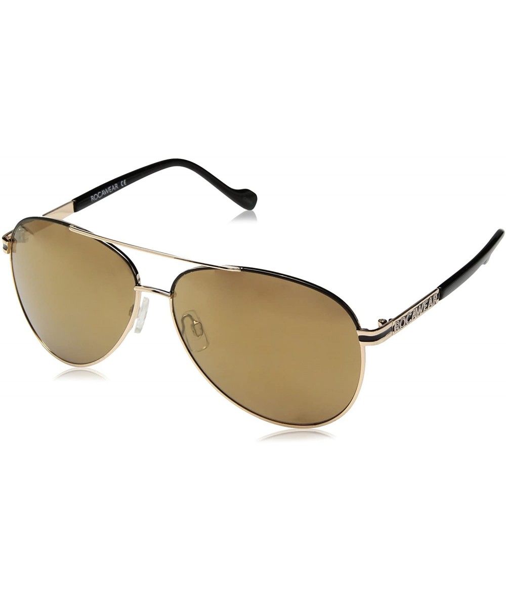 Aviator Men's R1390 Aviator Sunglasses- Gold/Black- 64 mm - CU129HH01XJ $77.94