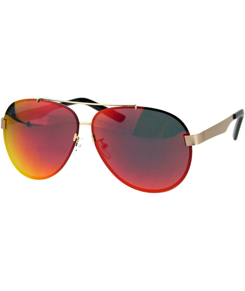 Aviator Polarized Lens Sunglasses Unisex Round Aviator Metal Light Frame - Gold (Red Mirror) - CL18Q0T3QO2 $23.73