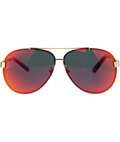 Aviator Polarized Lens Sunglasses Unisex Round Aviator Metal Light Frame - Gold (Red Mirror) - CL18Q0T3QO2 $23.73