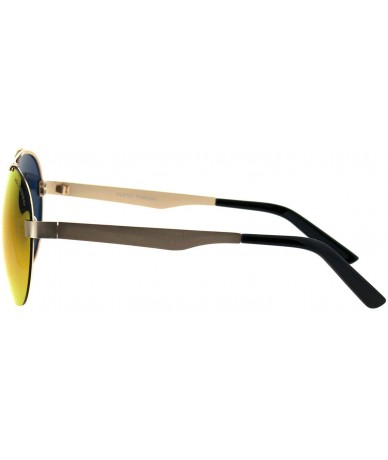 Aviator Polarized Lens Sunglasses Unisex Round Aviator Metal Light Frame - Gold (Red Mirror) - CL18Q0T3QO2 $23.73