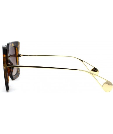 Butterfly Womens 90s Chic Thick Plastic Oversize Cat Eye Sunglasses - Tortoise Brown - C218ZWOYNRT $18.07