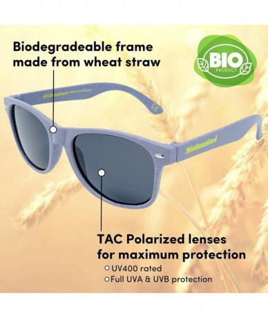 Oval Eco-Friendly Sunglasses for Men and Women with Polarized Lenses - Biodegradable Sunglasses - Cloud Gray - CH18W37M4K5 $3...