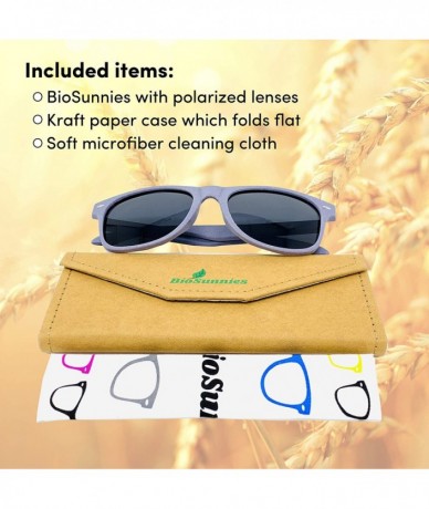 Oval Eco-Friendly Sunglasses for Men and Women with Polarized Lenses - Biodegradable Sunglasses - Cloud Gray - CH18W37M4K5 $3...