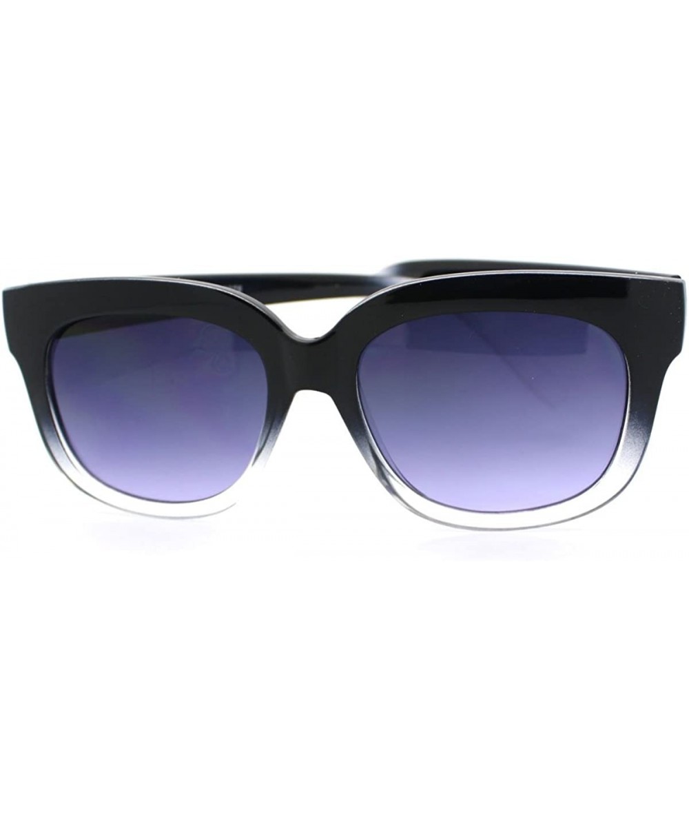 Wayfarer Super Retro Square Sunglasses Womens Thick Horn Rim Fashion Frame 2-Tone - Black - C711CB4O35X $17.77