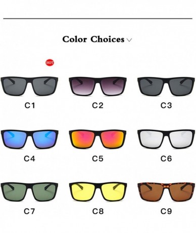 Square Unisex Reflective Vintage Sunglasses Men Fashion Rivets Sun Glasses Oculos De Sol - C5 - CH197Y7D5U6 $52.82