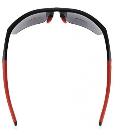 Rimless Retro Mens Womens Sports Half-Rimless Bifocal Sunglasses - Black Frame/Red Arm - CI189AIOE46 $41.04