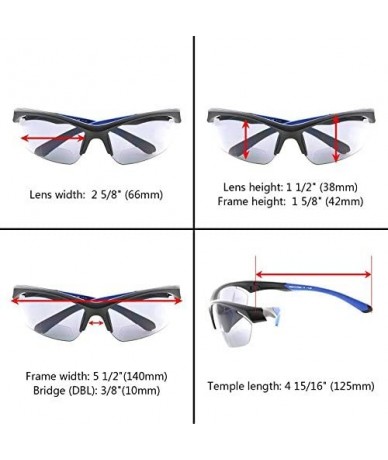 Rimless Retro Mens Womens Sports Half-Rimless Bifocal Sunglasses - Black Frame/Red Arm - CI189AIOE46 $41.04