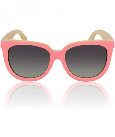 Wayfarer The Audrey Bamboo Polarized Wooden Sunglasses for Women - Coral Pink - CR18EA93NQK $65.77