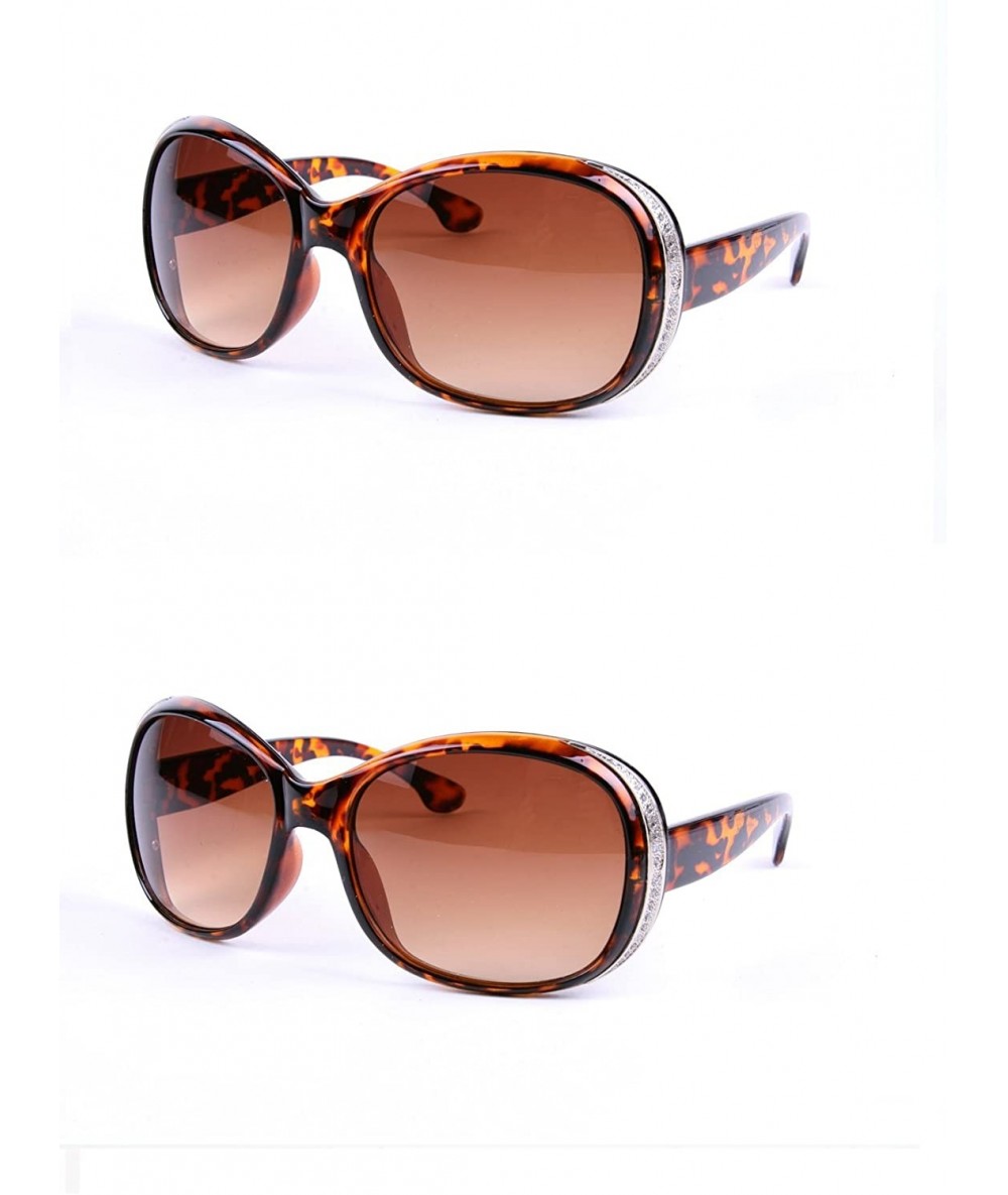 Round Women Designer Round Sunglasses P3013 - 2 Pcs Tortoise/Brown Gradient Lens & Tortoise/Brown Gradient Lens - CD11AHKXGTV...