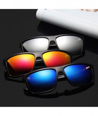 Square Unisex Reflective Vintage Sunglasses Men Fashion Rivets Sun Glasses Oculos De Sol - C5 - CH197Y7D5U6 $52.82