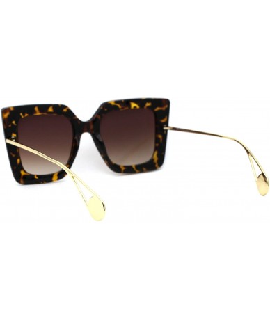 Butterfly Womens 90s Chic Thick Plastic Oversize Cat Eye Sunglasses - Tortoise Brown - C218ZWOYNRT $18.07