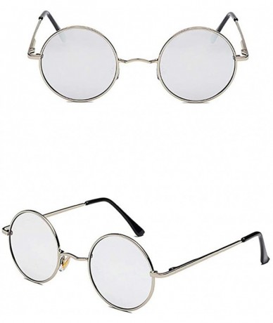 Round Hippie Sunglasses WITH CASE Retro Classic Circle Lens Round Sunglasses Steampunk Colored - CJ192ONWAR2 $23.02