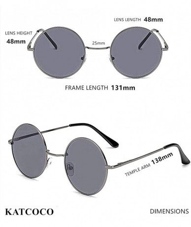 Round Hippie Sunglasses WITH CASE Retro Classic Circle Lens Round Sunglasses Steampunk Colored - CJ192ONWAR2 $23.02