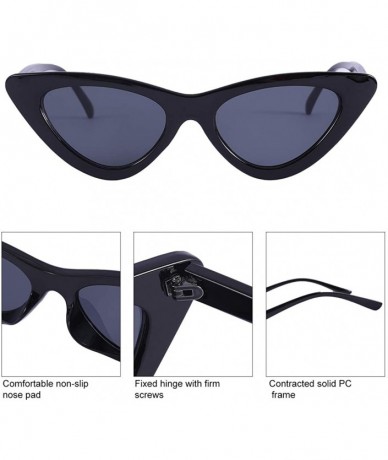 Cat Eye Retro Vintage Cat Eye Sunglasses for Women Goggles - Black / Leopard 2pack - C718YY2QIKO $20.72