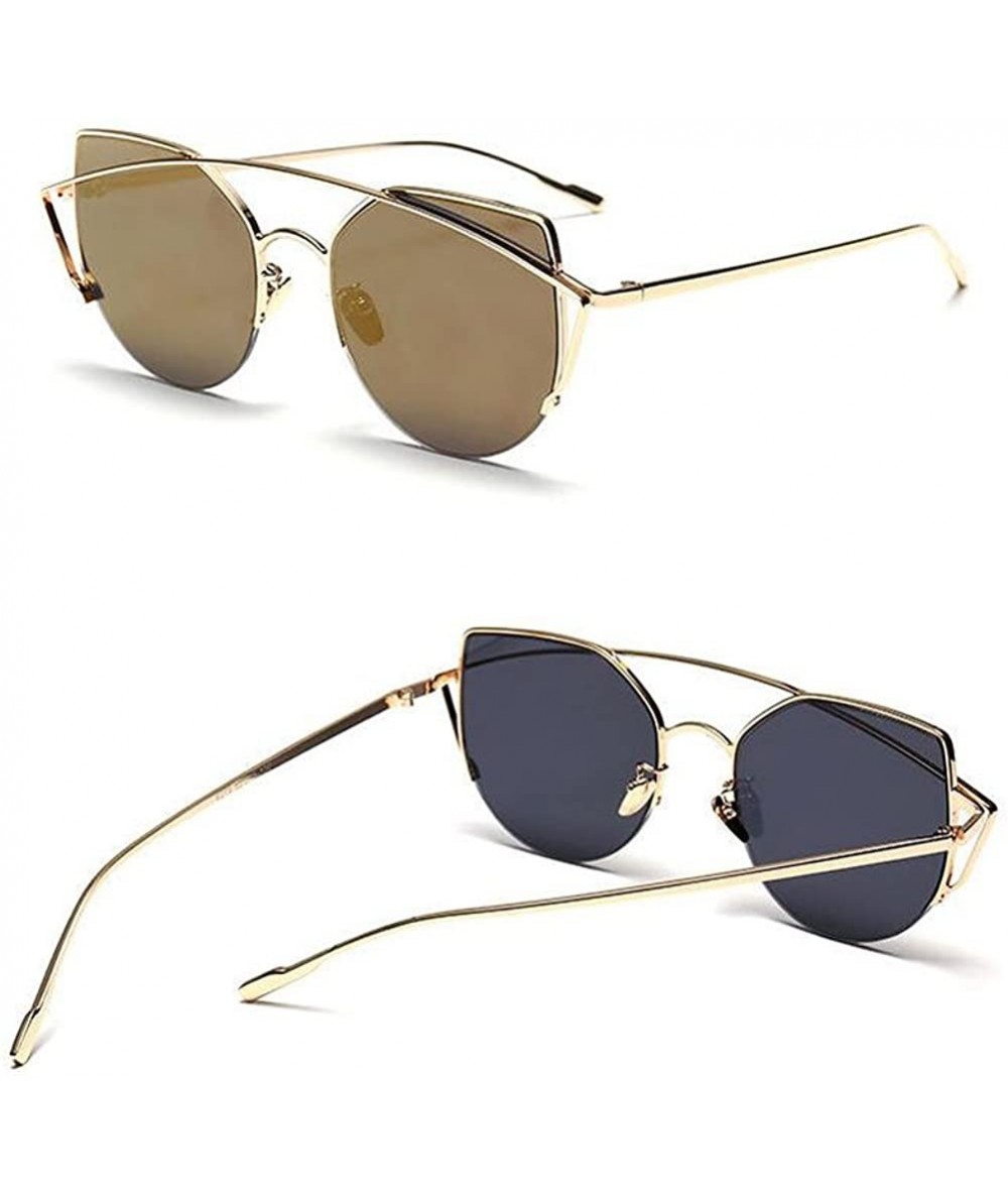 Goggle New Elegant Retro Women Eyewear Vintage Men Goggles Metal Frame UV400 Sunglasses - Gold Frame/Gold - CV12KCV0IT1 $18.33