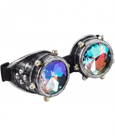 Goggle Kaleidoscope Rave Goggles Steampunk Glasses with Rainbow Crystal Glass Lens - Antique Silver-new Style - CO1853GDH6Z $...