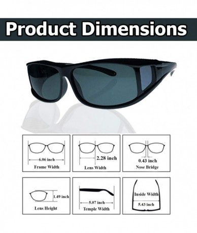 Rectangular Fit Over Sunglasses Over Glasses - Polarized & Non-Polarized - Polarized Black - Dark Smoke Lens - CK11CXWCSWX $2...