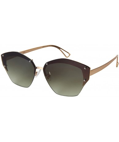 Oversized Oversized Angular Sunglasses with Flat Lens 3103-FLOCR - Matte Gold - CN183COM6O0 $19.16