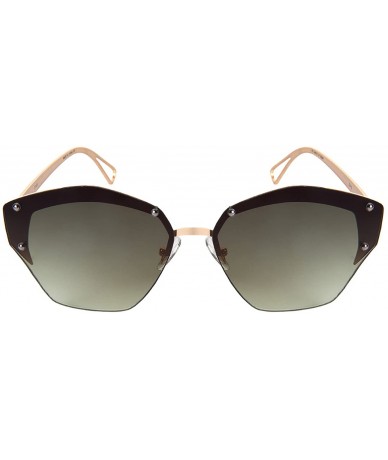 Oversized Oversized Angular Sunglasses with Flat Lens 3103-FLOCR - Matte Gold - CN183COM6O0 $19.16