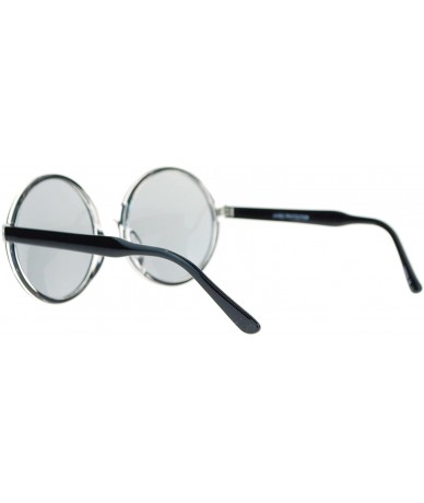 Round Retro Circle Lens Plastic Round Hippie Groove Sunglasses - Black Clear Black - C0121V6OUNB $18.86