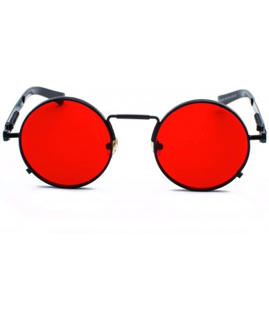 Goggle Clear Red Sunglasses Men Steampunk 2019 Metal Frame Retro Vintage Round Sun Glasses Women Black Uv400 - CY1985H92CE $3...