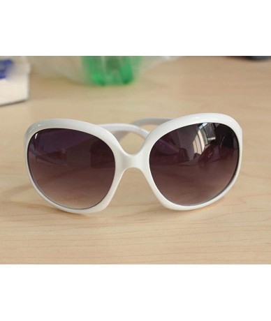 Oval Women Retro Style Anti-UV Sunglasses Big Frame Fashion Oval Sunglasses - White - C6194MTOGGY $17.34