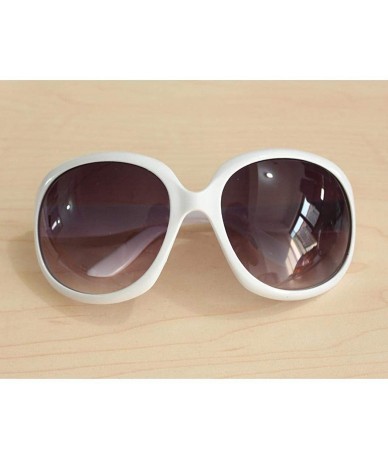 Oval Women Retro Style Anti-UV Sunglasses Big Frame Fashion Oval Sunglasses - White - C6194MTOGGY $17.34