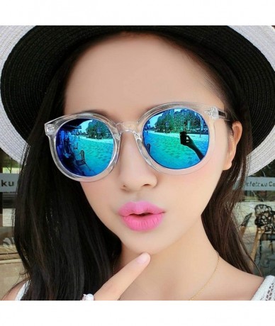 Round Vintage Round Sunglasses Female Sun Glasses For Women Eyewear Black Silver - Black Silver - C018YZT7XR5 $18.77