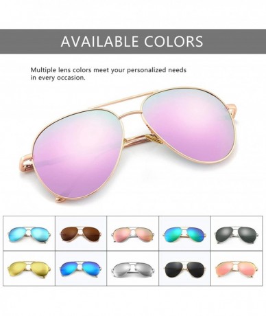 Aviator Women's Lightweight Oversized Aviator Sunglasses - Mirrored Polarized Lens - CD18ZGNLKEU $30.43