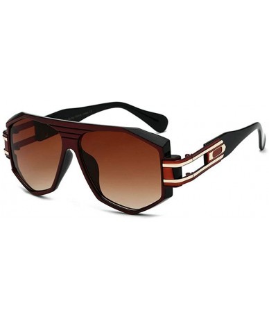 Oversized Oversized Square Sunglasses Unisex Flat Top Square Frame Shades NX - Brown - CG18M3TE3XY $26.36