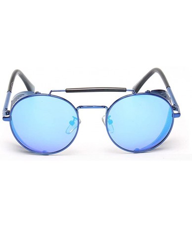 Shield Sunglasses Side Shield Steampunk Vintage Cool UV Protection Round Glasses For Women&Men - C4 - CJ12LWU8WL7 $42.20