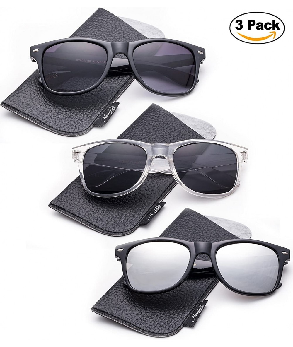 Sport Sunglasses with Pouch Classic 80's Retro Vintage Design UV Protection Sunglasses - C218DDC5QHE $50.68