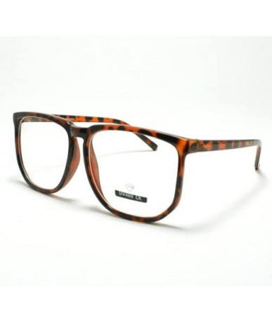 Square Unique Square Eyeglasses Geek Nerdy Fashion Clear Lens Eyewear - Tortoise - C711CE0B34X $19.12